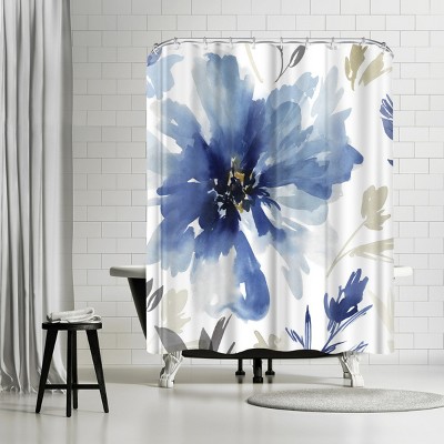Americanflat Indigo Version Finesse I Indigo Version by Pi Creative Art 71" x 74" Shower Curtain