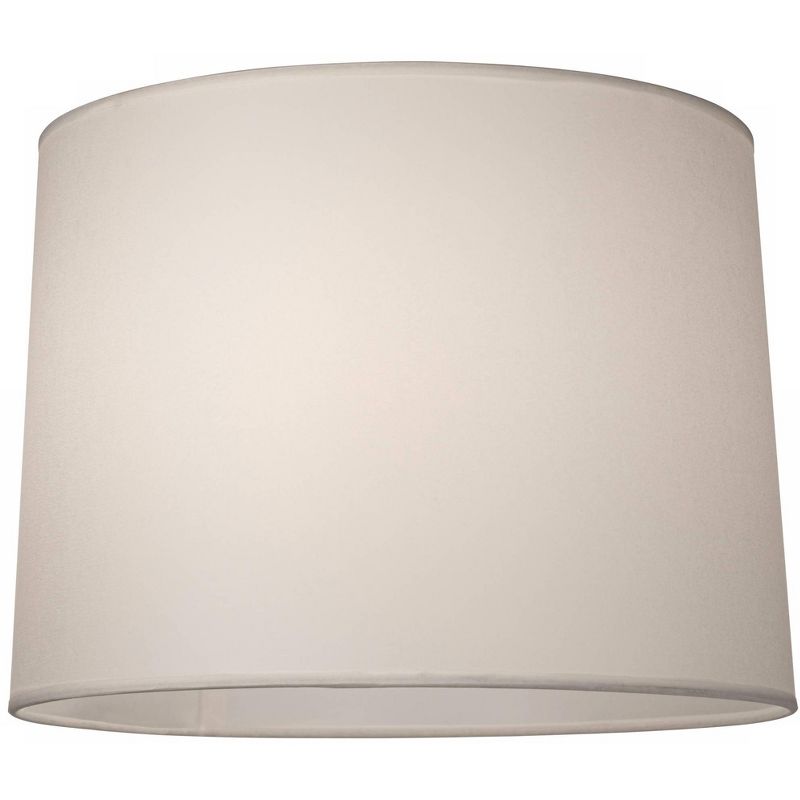 Springcrest Hardback White Medium Drum Lamp Shade 13" Top x 14" Bottom x 10" Slant x 10" High (Spider) Replacement with Harp and Finial, 3 of 8