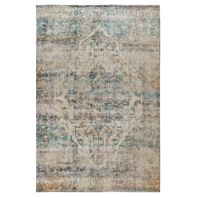 Emma and Oliver Multicolor Distressed Artisan Old English Style Traditional Rug, 1 of 9