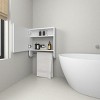 FURNIinspire Utility Storage Cabinets Bathroom Wall Cabinet With Towel Bar, Mirror, Pine Medicine Cabinet, Small Cabinet, White, 5.7"*17.7"*19.7" - 2 of 4