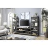 62" Faux Marble and Metal TV Stand with 2 Fixed Shelves and Black Metal Finish for Living Room and Bedroom - 4 of 4