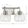 Progress Lighting Caisson 2-Light Brushed Nickel Bath Vanity Light with Clear Glass Shades - 4 of 4