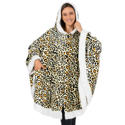 PAVILIA Angel Wrap Hooded Blanket for Women Adult, Wearable Cozy Wrap Throw Fleece Shawl Cape