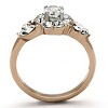 Slickblue Rose Gold Two-Tone Stainless Steel Ring with Clear CZs, Round Center Stone, Women’s Ring, Sizes 5-10 - 3 of 4