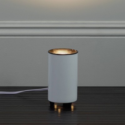 White Mini Cylinder Uplight Accent Spot Lights Set of 2
