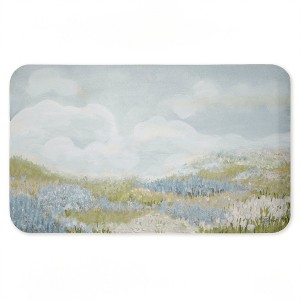 Stupell Industries Subtle Blue Floral Meadow Printed Anti-Fatigue Floor Mat, design by Patricia Pinto, 30"x18" - 1 of 4