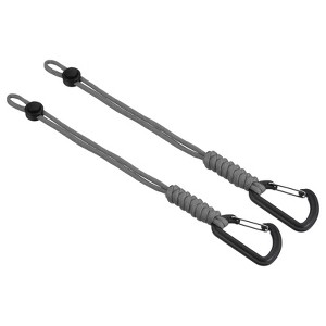 Unique Bargains Adjustable Camping Hiking Paracord Carabiner Braided Lanyards 2 Pcs 10" - 1 of 4