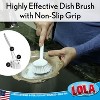 Lola Products Dish Brush w/Scraper, Durable Fiber Non-Scratch Bristles, Ergonomic Non-Slip Grip Handle, for Baked-on & Caked-on Messes, 6 Pack - 3 of 4