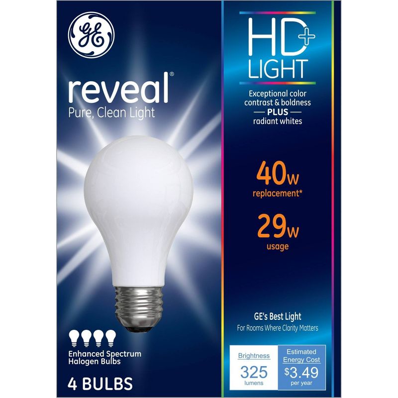 GE 4pk 29W 40W Equivalent Reveal HD+ Light Bulbs, 1 of 5