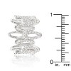 Slickblue Women’s Sparkling Cubic Zirconia Oval Fashion Ring – Rhodium-Plated, Clear, Sizes 5-10 - 4 of 4