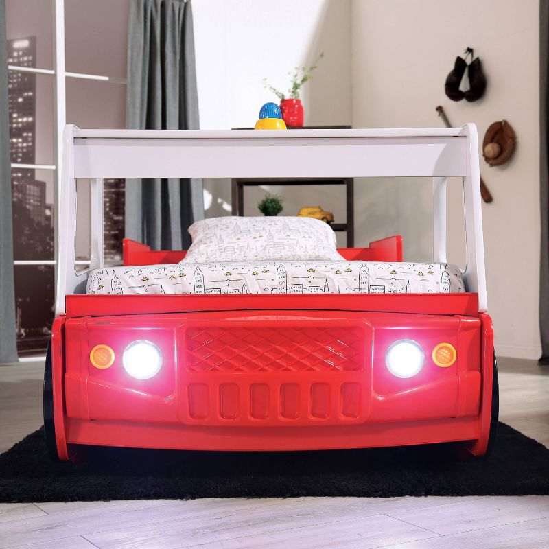 Twin Kamphora Fire Truck Engine Youth Kids&#39; Bed - Red - miBasics, 6 of 10