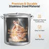 Karl Home 82 QT 3-Piece Stainless Steel Stock Pots with Strainer Basket, Lid, Hook and Steamer - 3 of 4