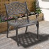 CLIHOME Cast Aluminum Stationary Oblique Grid Pattern Dining Chairs(Set of 2) - 2 of 4
