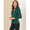 Allegra K Women's Elegant V Neck Work Office Button Up Shirt - 4 of 4