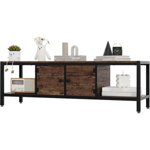 Jojoka Sturdy Wooden Entertainment Center with 2 Closed & 2 Open Shelves - 1 of 4