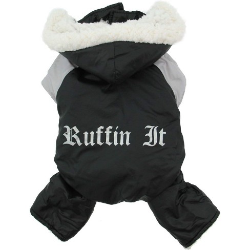 Dog Coat - "Ruffin' It" Snowsuit - Black & Grey - Large (L) - image 1 of 3