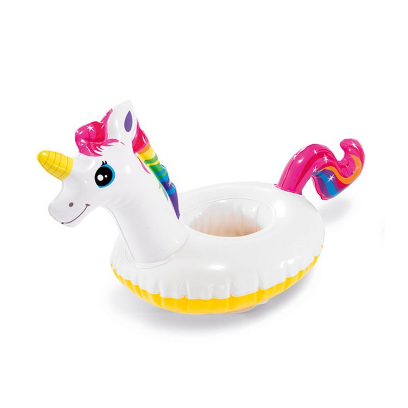 Intex 16 x 8 Inch Vinyl Floating Unicorn Inflatable Drink Beverage Holder Floaties for Ages 3 and Above in Pools, Hot Tubs, Lakes, & Oceans (3 Pack), 2 of 5