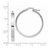 Black Bow Jewelry 3mm x 29mm White Rhodium Plated 14k Yellow Gold Round Hoop Earrings - 4 of 4