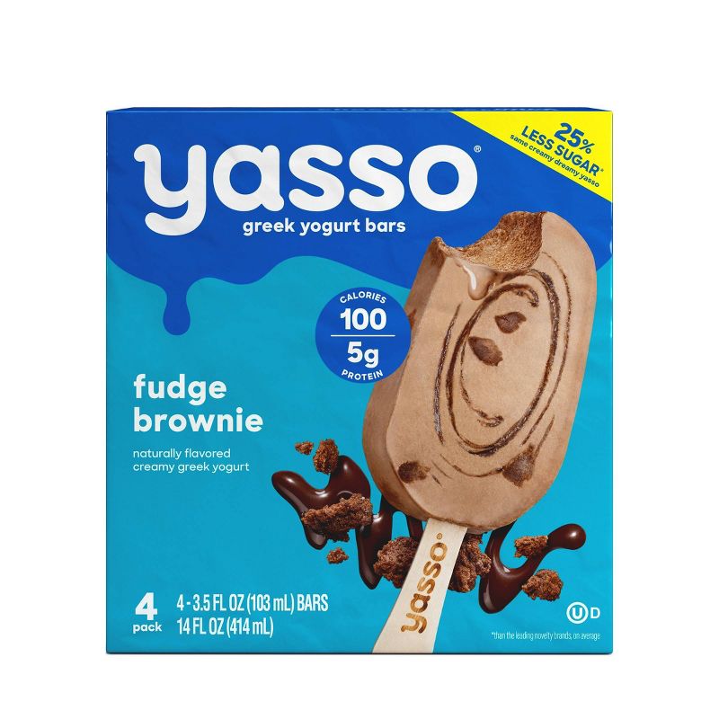 Yasso Frozen Greek Yogurt - Fudge Brownie Bars - 4ct, 1 of 7