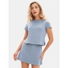 EXLURA Womens Casual Summer 2 Piece Short Skirt Sets Short Sleeve Tshirt And Tennis Skort Dressy Cotton Matching Sweatsuits - 4 of 4