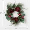 Artificial Eucalyptus And Rose Mini Accent Wreath Multicolor 17" - 4 of 4
