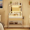 Dresser with Mirror and Light, Modern Wooden Dresser with LED Mirror and Power Outlet, 3 Lighting Modes - 2 of 4