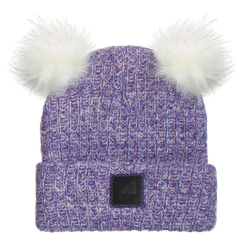 Arctic Gear Youth Winter Hat Cotton Cuff Hat with Double Poms, 1 of 6