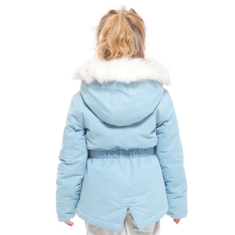 Rokka&Rolla Girls' Winter Coat with Faux Fur Hood Parka Jacket, 4 of 11