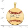 Black Bow Jewelry 14K Gold Plated Jack Morris Signature MD Enamel Baseball Pendant - 4 of 4