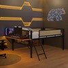 KTMBDW Low Loft Bed Twin/Full Size with Desk Gaming, Metal Loft Bed with LED and Storage Space, Safety Guard and Ladder, No Box Spring Needed - 4 of 4