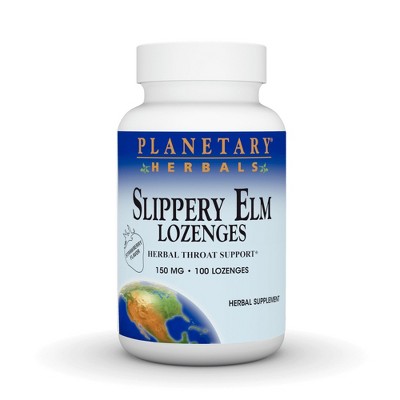 Slippery Elm Lozenges Strawberry by Planetary Herbals  -  100 Lozenge