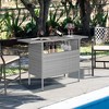 Costway Patio Rattan Wicker Bar Height Counter Table Storage Shelf Rail Garden Mix Gray - 2 of 4