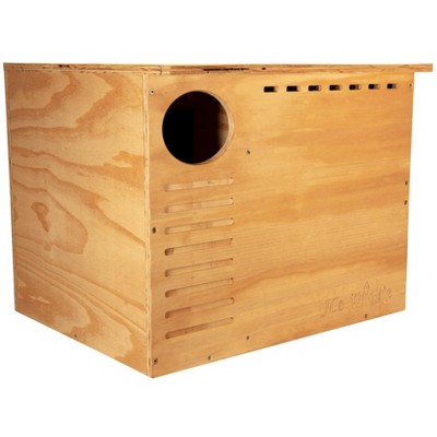 JCs Wildlife Barn Owl Nesting Box Large House Crafted in USA - Exterior Grade Treated Plywood - Mounting Hardware and Pine Shavings Included -