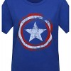 Womens Captain America Distressed Shield Royal T-Shirt - 3 of 4