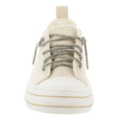 Женские кроссовки Very G Womens Aman Sparkle Lace Up Canvas Sneaker, Natural (6.5) — фото 3