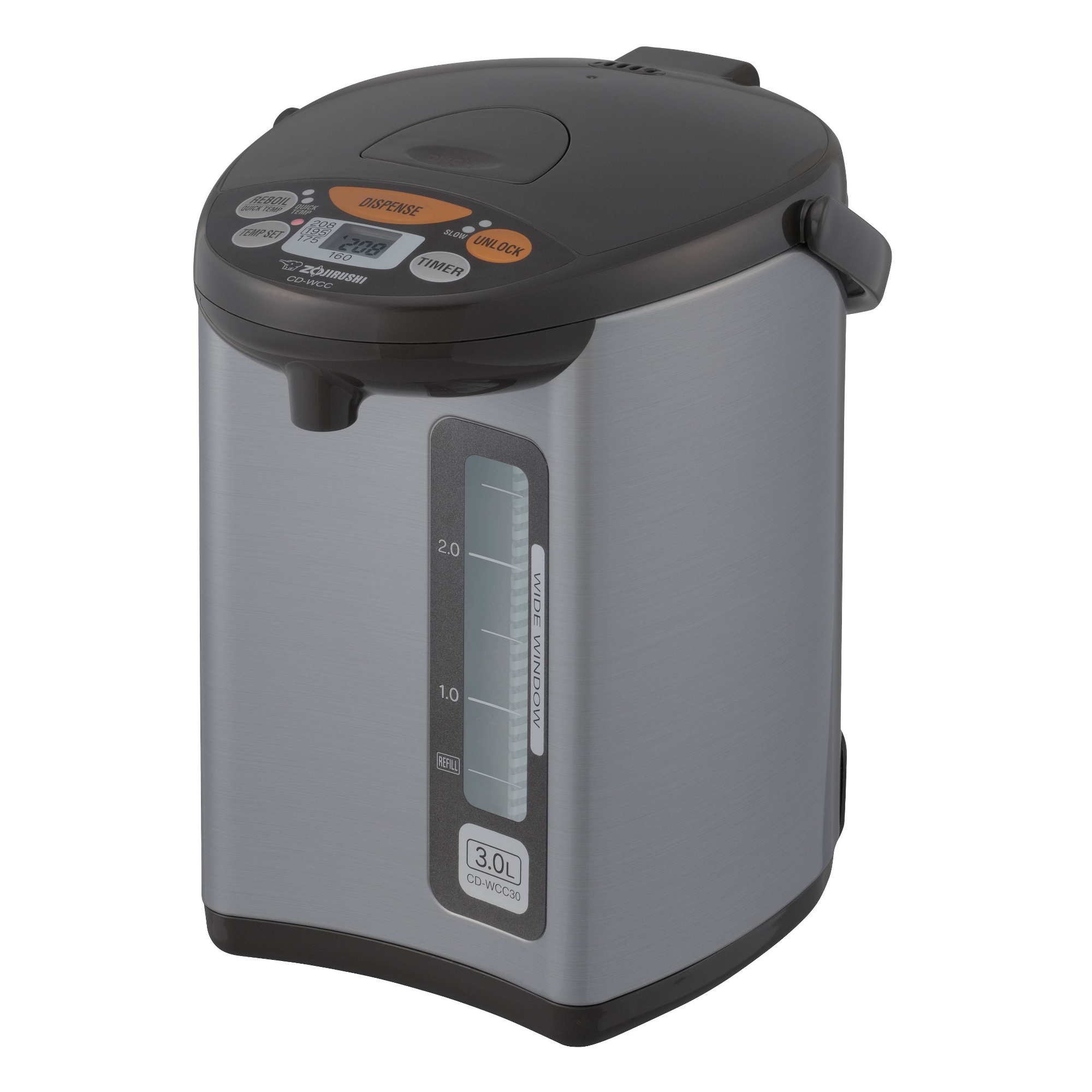 Zojirushi Micom 3L Water Boiler & Warmer - Silver: 700W, Timer, Auto Shut-Off, Stainless Steel, Detachable Cord