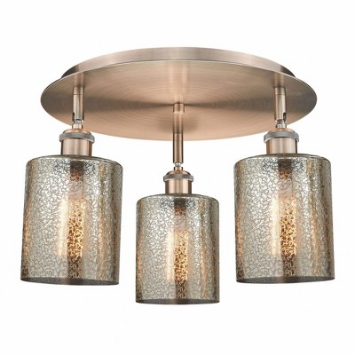 Cobbleskill - 3 Light Flush Mount In Art Deco Style-9.63 Inches Tall and 17.75 Inches Wide