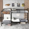 NicBex Twin Quad Bunk Bed with Safety Guardrail,Metal Twin Loft Bed with Ladder and Converts to 3 Twin Beds,Noise Reduced Bunk Beds for Bedroom - image 2 of 4