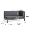 Suki 2-Piece Acacia Wood Gray Sofa with Cushions, Patio Sectional Sofa Conversation Set, Outdoor Furniture - Maison Boucle - 3 of 4