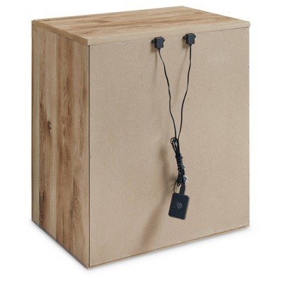 Hyanna Contemporary Beige 2-Drawer Nightstand with USB Charging