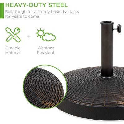 Antique Bronze Wicker Style Metal Patio Umbrella Base Stand