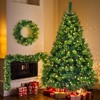 Angel Sar 72In Christmas Tree Set, Pre-Lit with 430 Warm LED Lights, Includes Garland and Wreath, Hinged Pine Cones Decor, Home Office Holiday Party - 2 of 4