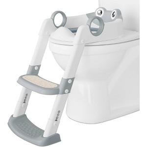 Whizmax Potty Training Seat with Step Stool Ladder for Toddlers as a Potty Training Toilet Anti-Slip Safe Pads Adjustable Height Legs, Gray - 1 of 4