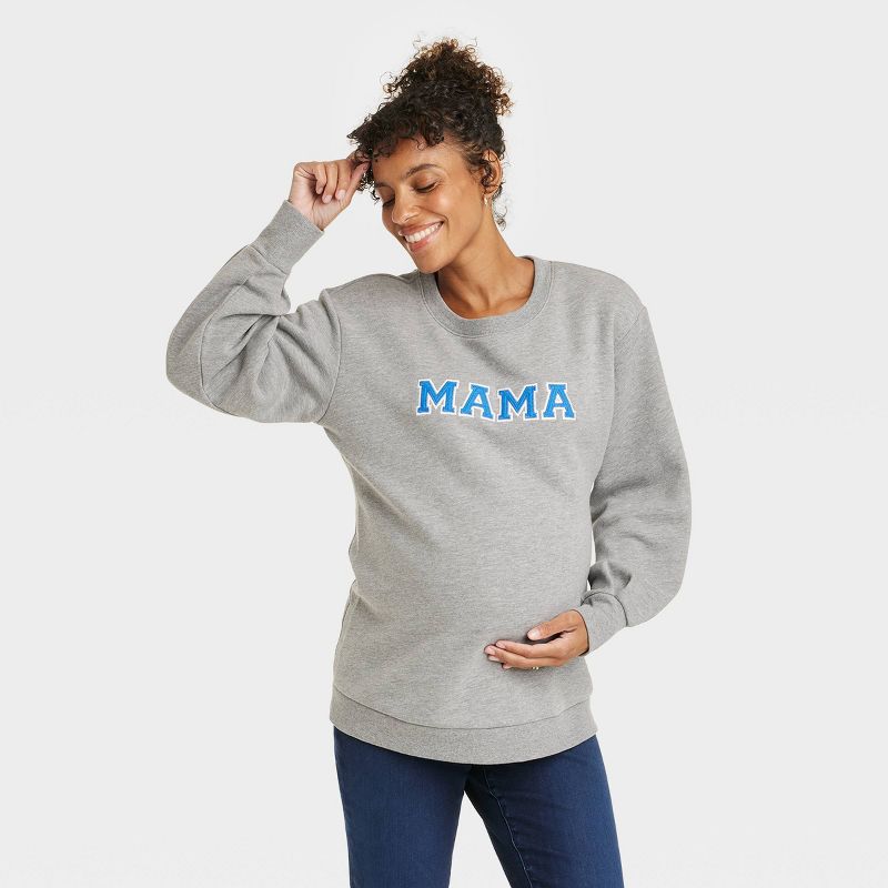 Mama Graphic Maternity Sweatshirt - Isabel Maternity by Ingrid & Isabel™ Gray, 1 of 4