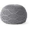 Airsurfer Medium Charcoal Gray Pouf Hand-Knitted Accent Pouf Versatile Seating for Living Room Comfort - 2 of 4
