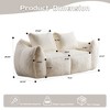 Angel Sar Oversized Bean Bag Loveseat for Adults, Fluffy Rabbit Fabric Lounge Chair with Pillows for Living Room & Bedroom, White - 3 of 4