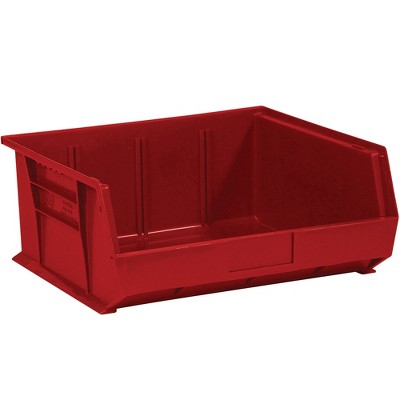 Box Partners Plastic Stack & Hang Bin Boxes 14 3/4" x 16 1/2" x 7" Red 6/Case BINP1516R