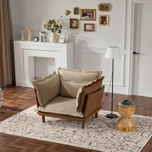 Aukfa Reversible 5-in-1 Sofa Cushion Set，Dual Leather/Fabric, Adjustable Pads, Feather-Foam Hybrid, High Legs – All-Season Comfort - 1 of 4