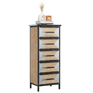 Living Room Organizer with Metal Legs, 5 Drawer Pantry Cabinet, Handmade Slim Storage Unit for Living Room, Bedroom - 1 of 4