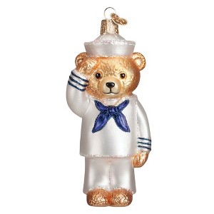 Old World Christmas Glass Blown Tree Ornament For Christmas Tree, Navy Bear - 1 of 1